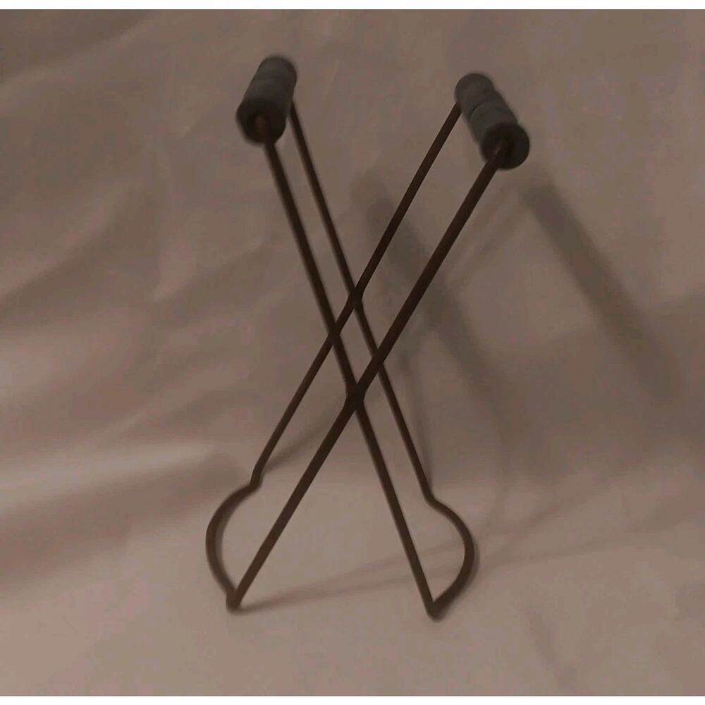 Vtg Blue Wooden Handles Canning Jar Lifter / Grabber / Tongs Primitive Utensil